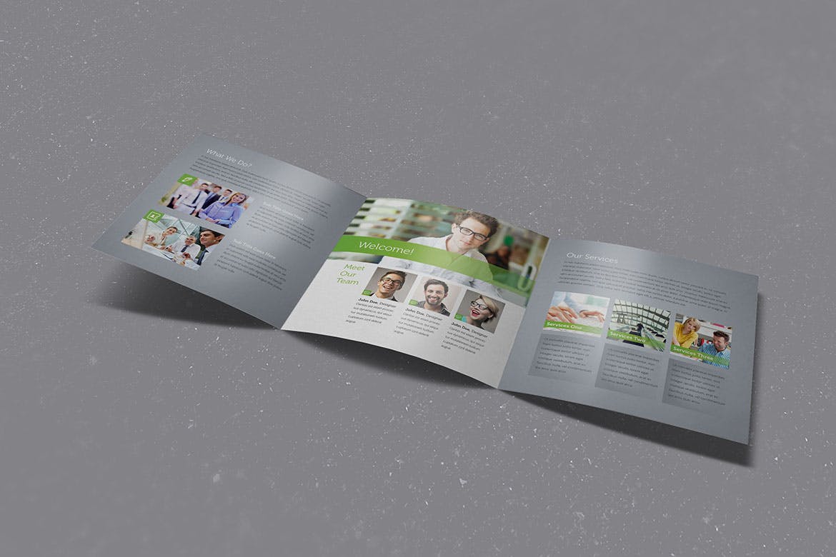 科技公司简介三折页宣传册设计模板 Ideas Square Trifold插图(1)