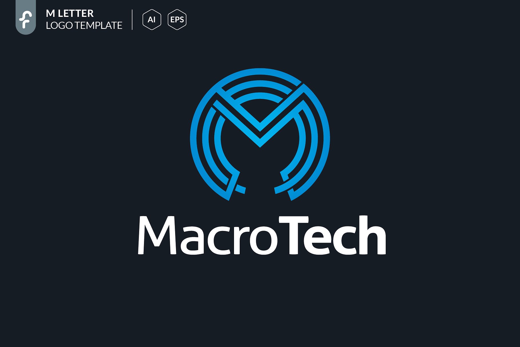 现代高科技时钟图形logo模板 Macro Tech Logo插图