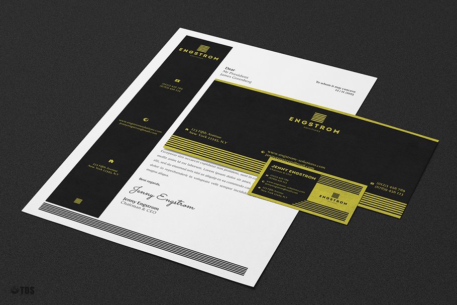 黑黄配色企业形象设计素材包 Black Yellow Corporate Identity PSD插图(6)