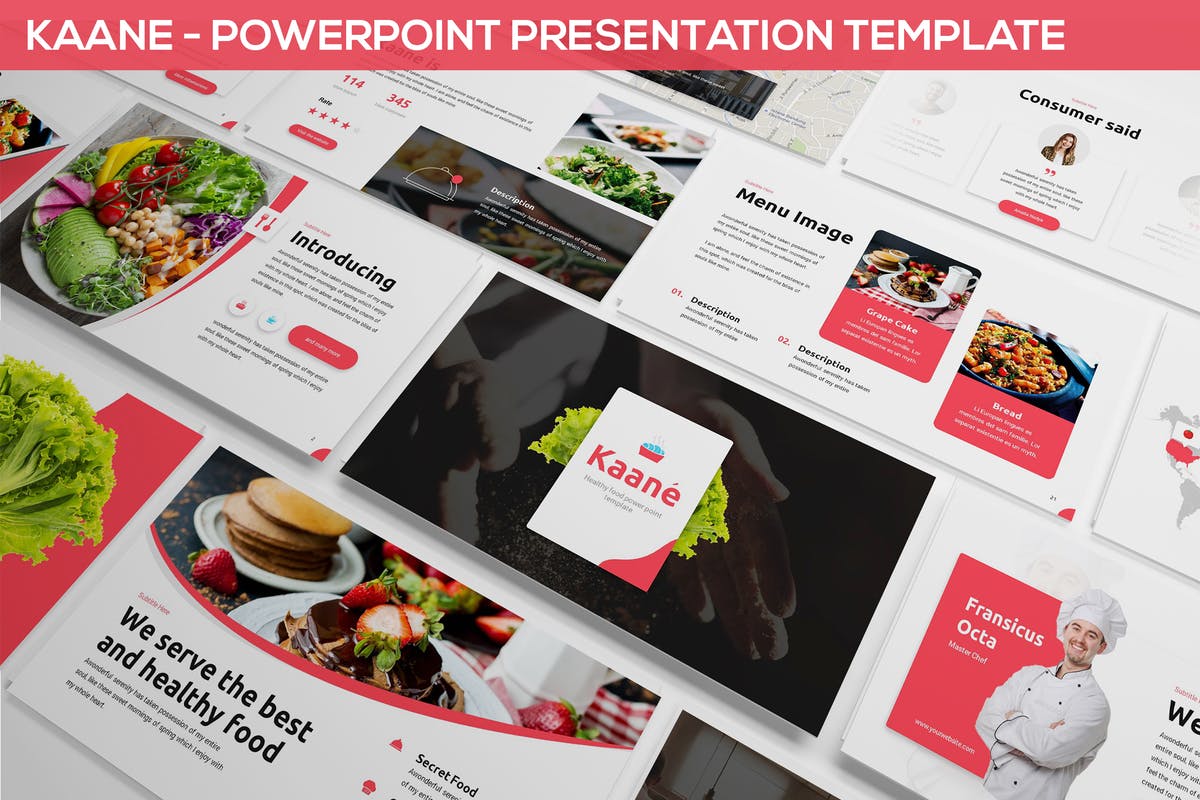厨房美食烹饪主题PPT模板下载 Kaane – Fresh Powerpoint Template插图
