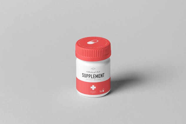 保健品药物罐子&盒子样机模板7 Supplement Jar & Box Mock-up 7插图(2)