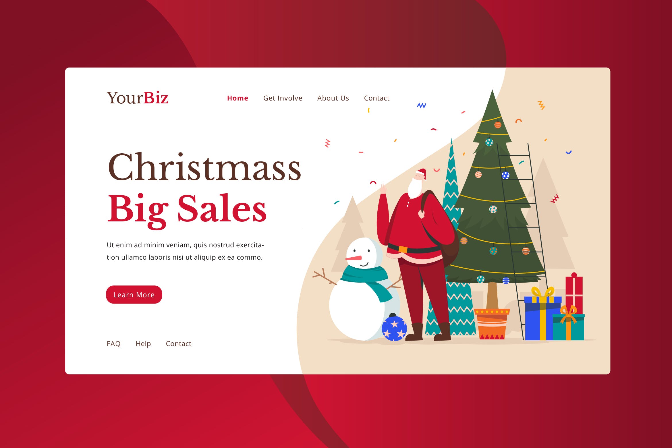 圣诞节主题促销页面着陆页设计模板 Christmas Sale Landing Page插图