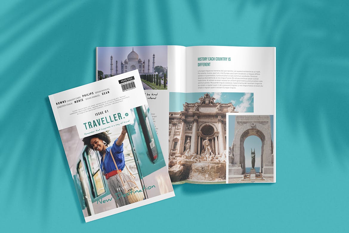 时尚高端简约多用途的高品质旅游旅行画册品牌手册杂志房地产楼书设计模板（indd）插图(3)