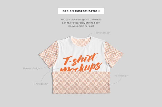 可自定义T恤服装样机模板 Customizable T-Shirt Mockups Pack插图(2)
