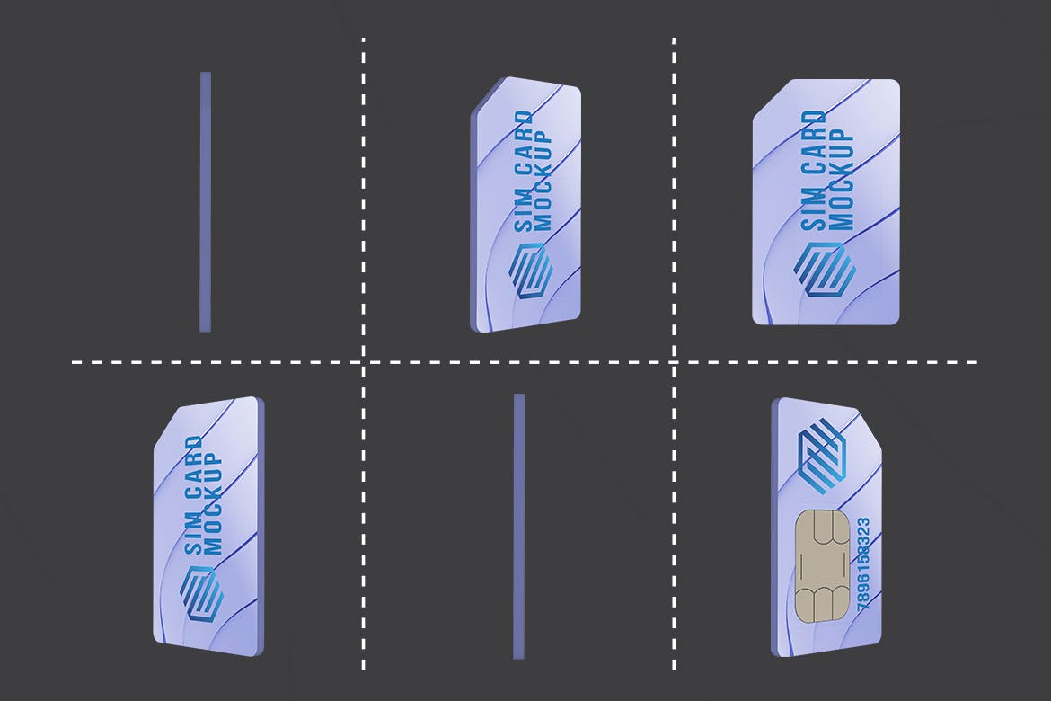 SIM手机卡卡片定制设计效果图样机模板 SIM Card Kit插图(5)