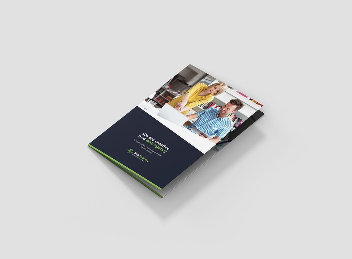 Web网站设计策划公司A5尺寸三折页传单模板 Brochure – Web Agency Tri-Fold A5插图(1)