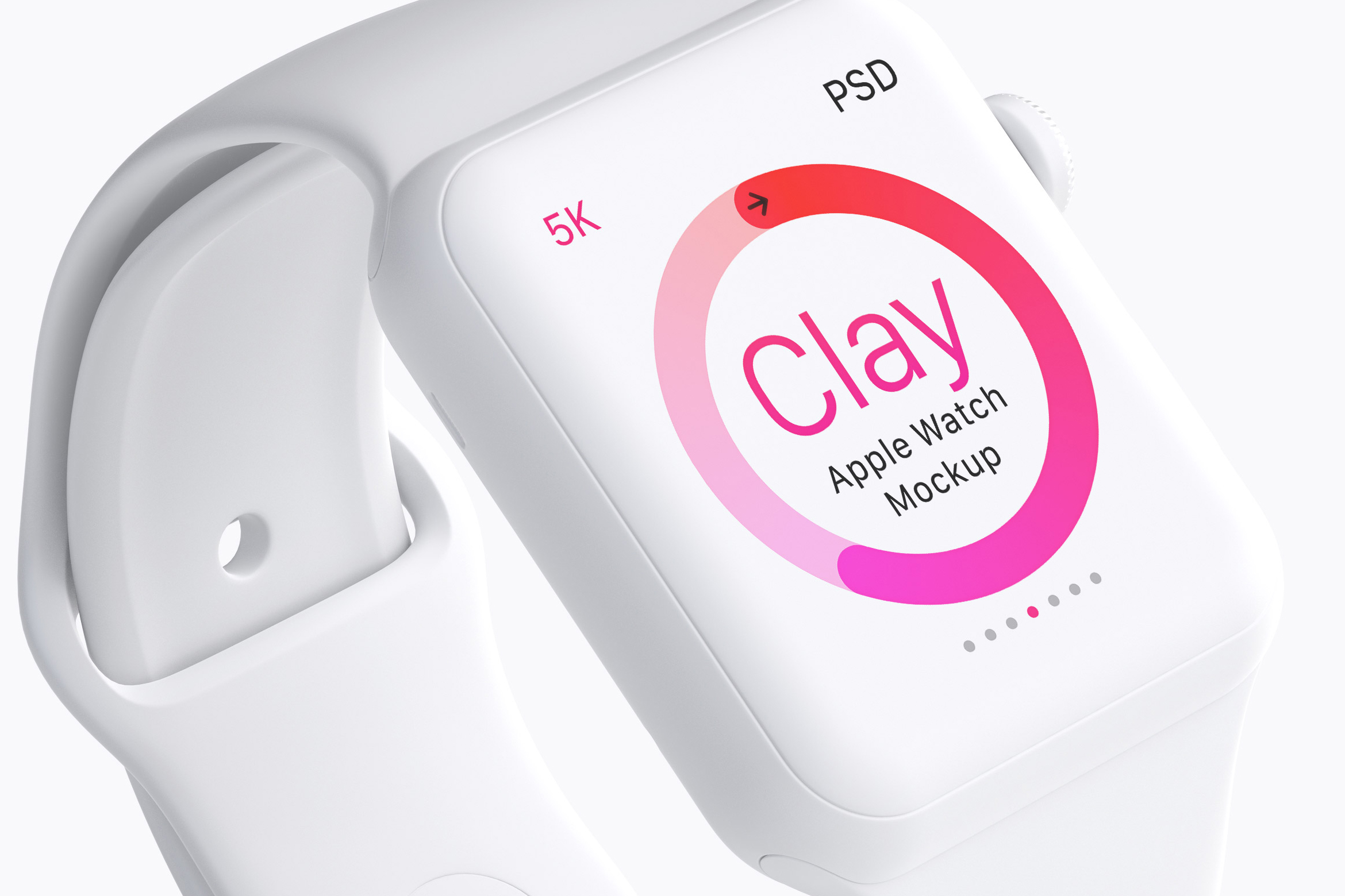 Apple Watch智能手表屏幕预览图样机01 Clay Apple Watch Mockup 01插图(5)