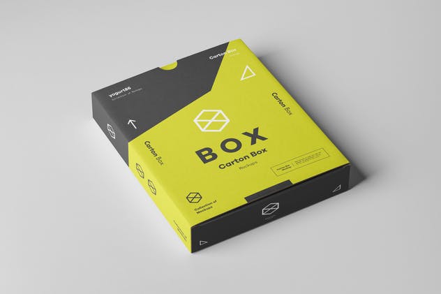 扁平产品包装纸箱盒子设计样机 Flat Carton Box Mockup插图(2)
