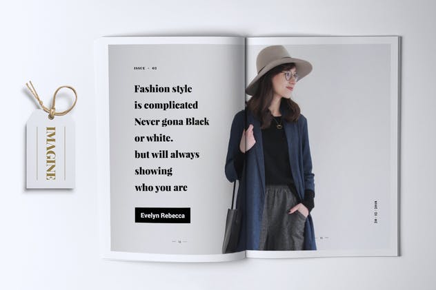 24页时尚服饰杂志设计INDD模板 IMAGINE – Fashion Magazine插图(5)