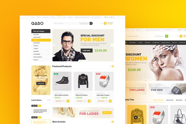 创意产品现代简约风PSD网站模板 QARO – Clean & Modern PSD Template插图(4)