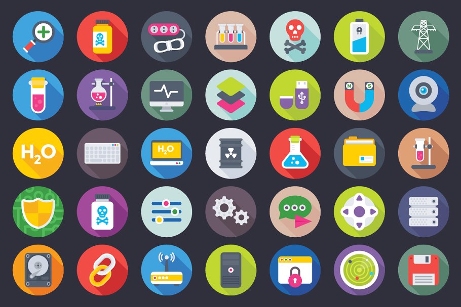 207 Science and Technology Flat Icon插图(1)