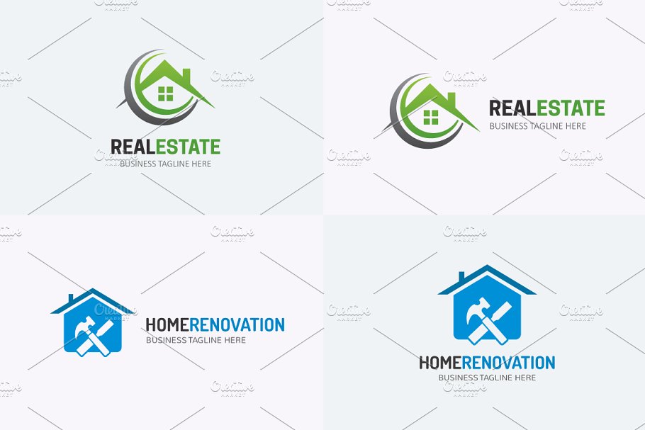 19款房地产公司Logo设计模板 19 Real Estate Logos Bundle插图(1)