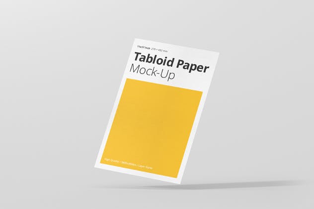 小尺寸报纸传单样机模板 Tabloid Paper Mockup – 11×17插图(3)
