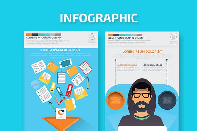 大数据&数据库服务器信息图表元素设计模板 Big Data Part4 Infographics Design插图(4)