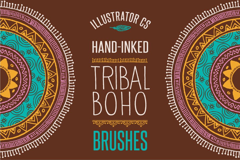 50款波希米亚部落几何图案AI笔刷 50 Boho – Tribal – Gypsy Ai Brushes插图
