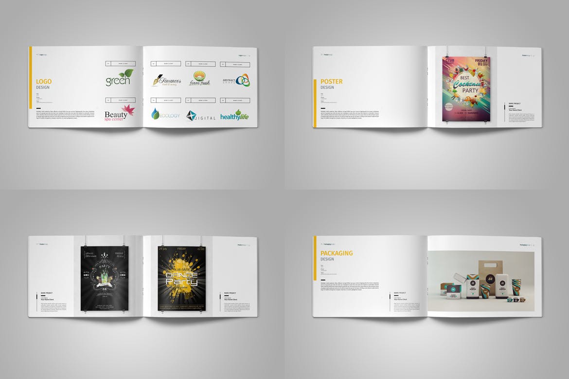 设计公司设计案例展示画册设计模板 Graphic Design Portfolio Template插图(11)