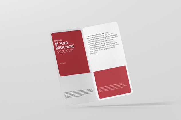 圆角折页小册传单设计样机模板 DL Bi-Fold Brochure Mock-Up – Round Corner插图(4)