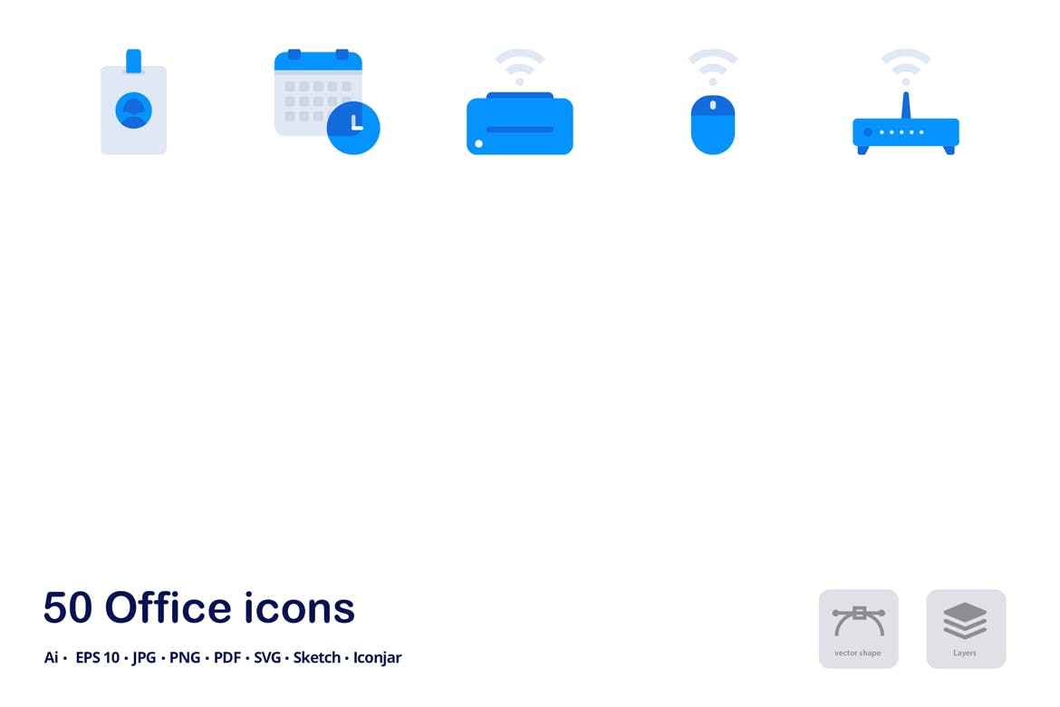 办公主题双色调扁平化矢量图标 Office Accent Duo Tone Flat Icons插图(3)