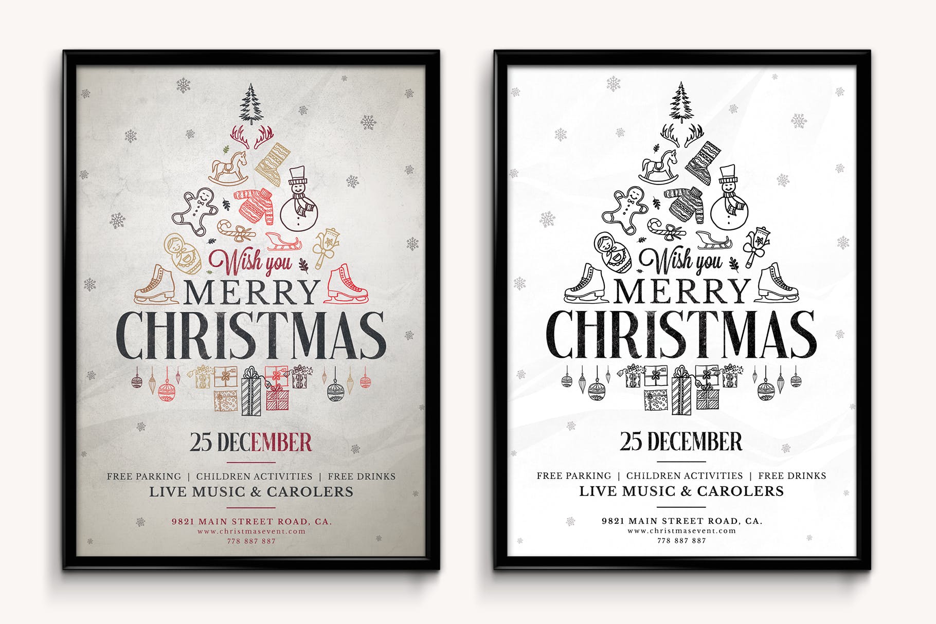 圣诞节庆祝主题海报传单设计模板v5 Christmas Flyer Template Vol.5插图(3)