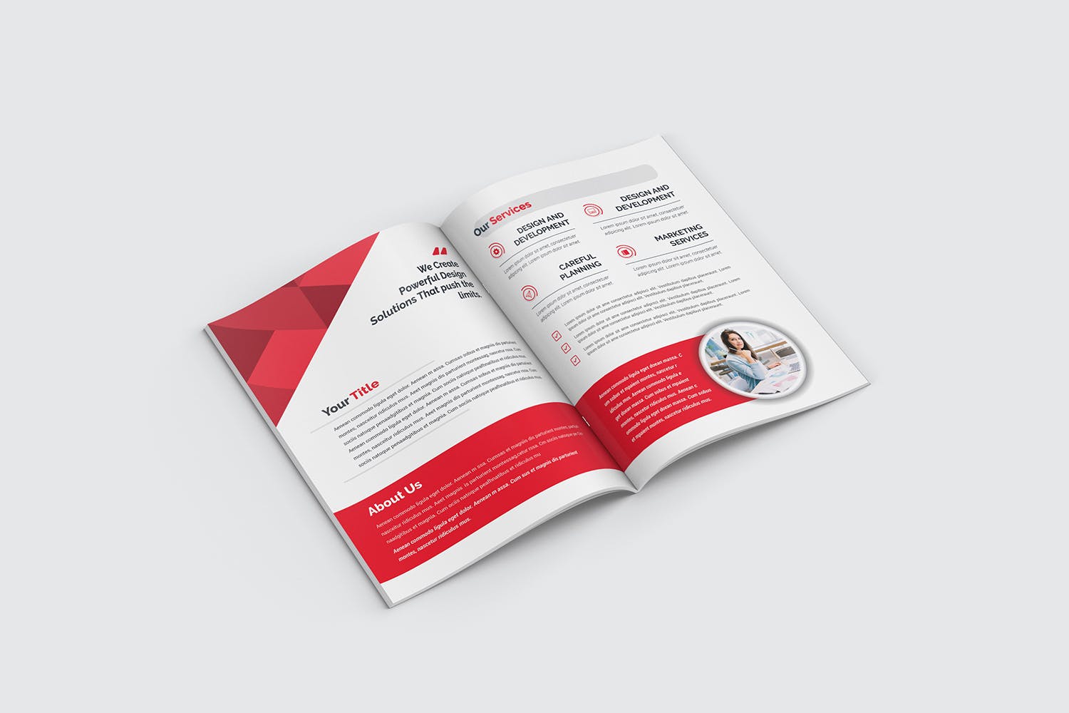 企业宣传折页设计EPS模板 Bifold Brochure插图(6)