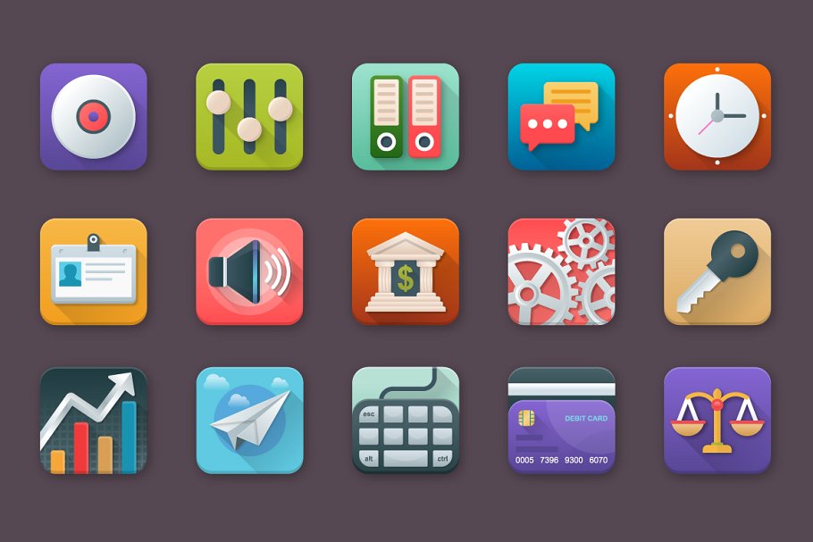 100个商业应用程序设计平面图标 100 Business App Icons Set插图(5)