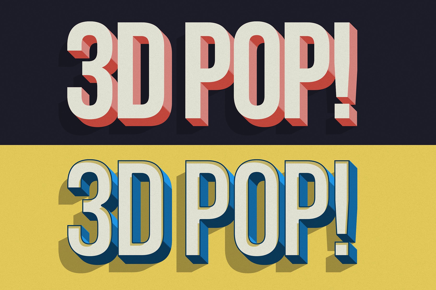 10款“吸睛大法”3D立体文字图层样式 3D POP! Photoshop Effects插图(7)