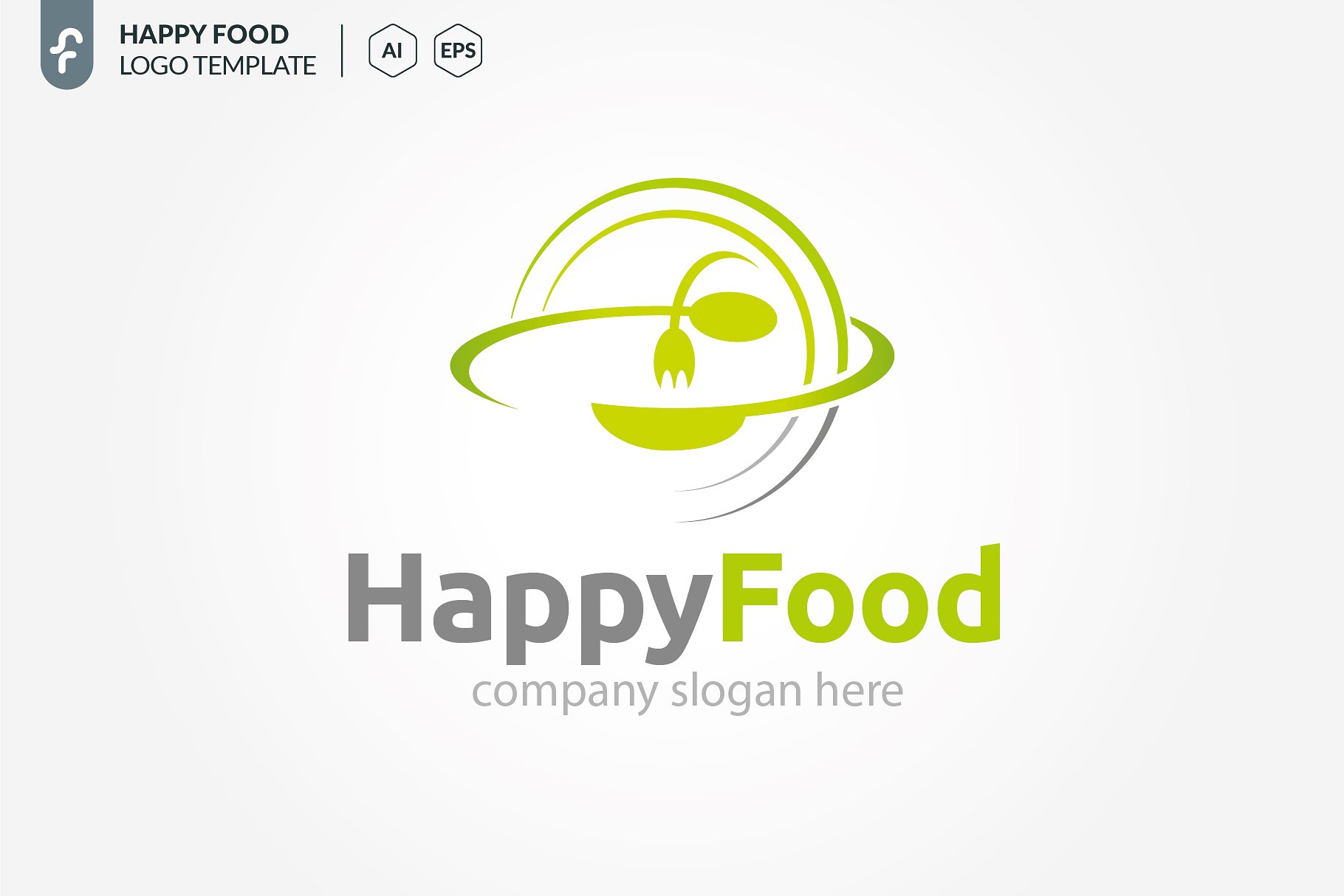 快乐用餐食品主题 Logo 模板 Happy Food Logo插图(1)