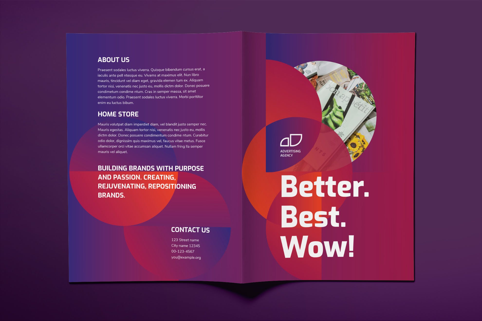 广告代理公司宣传单设计模板 Advertising Agency Brochure Bifold插图(1)