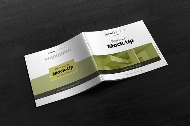 方形企业宣传册样机模板 Square Brochure Mockup插图(7)
