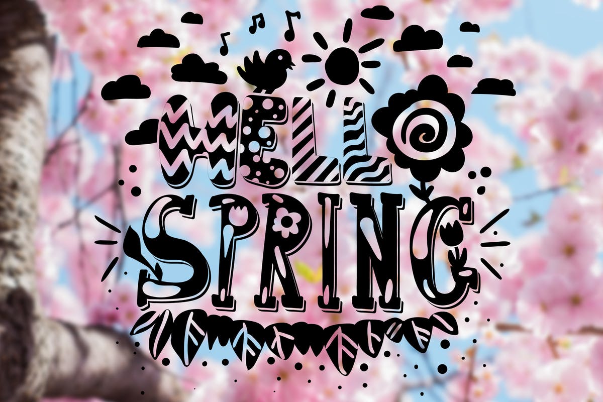 “春天来了”英文引语叠层模板 Hello Spring Overlay插图