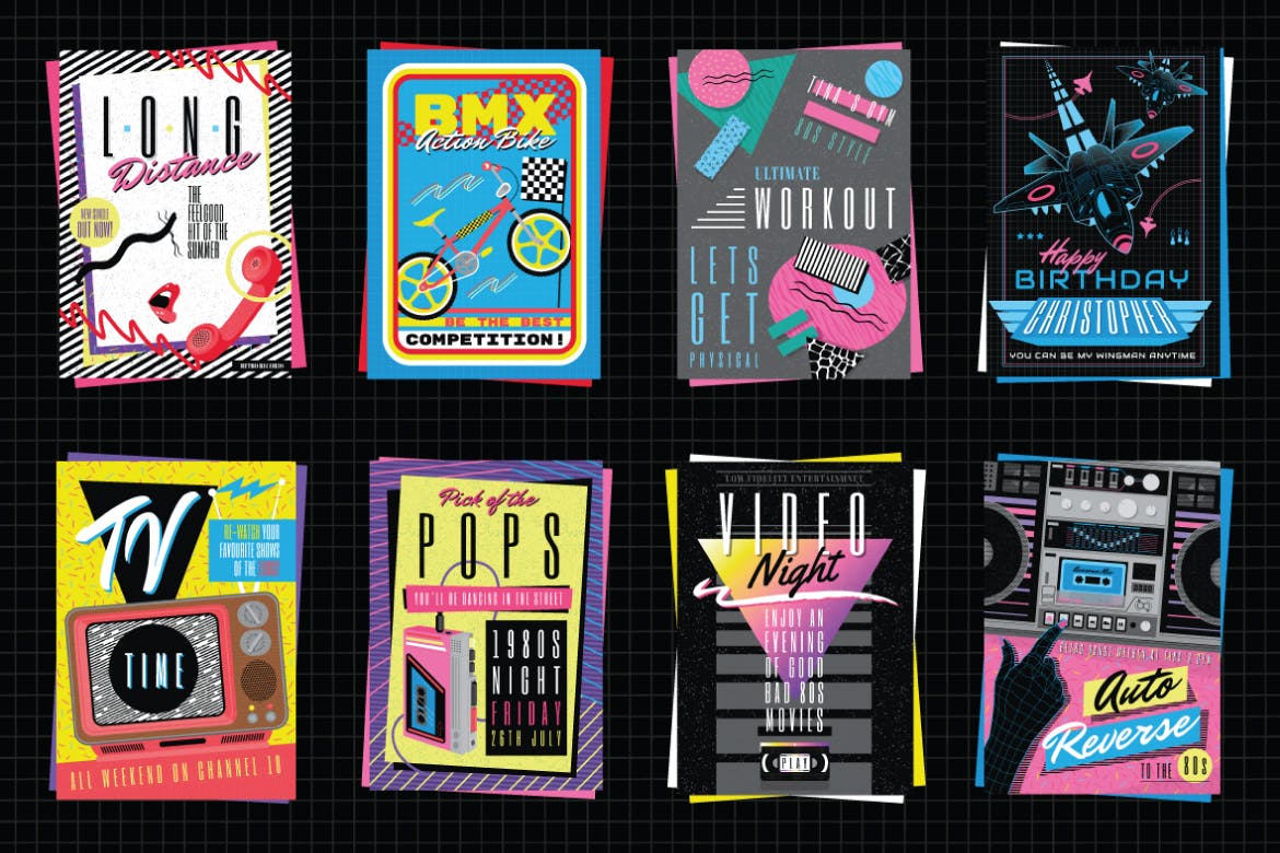 复刻1980年设计风格海报设计模板合集 1980s Poster Templates插图(2)
