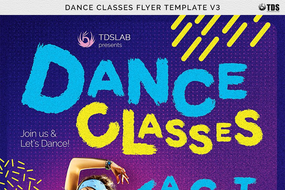 舞蹈培训课程宣传广告海报PSD模板v3 Dance Classes Flyer PSD V3插图(6)