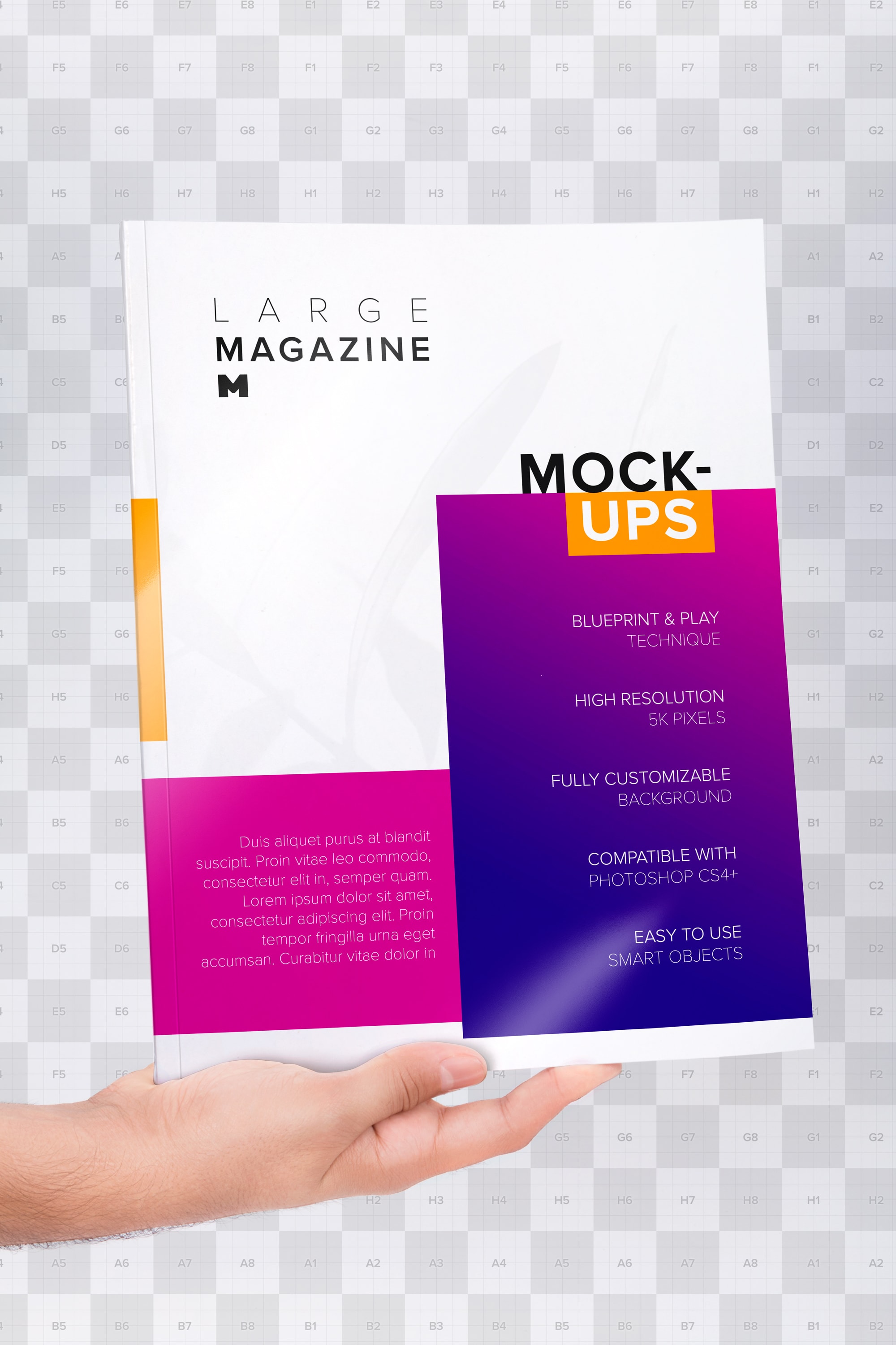 大型杂志封面设计效果图样机01 Large Magazine Cover Mockup 01插图(1)
