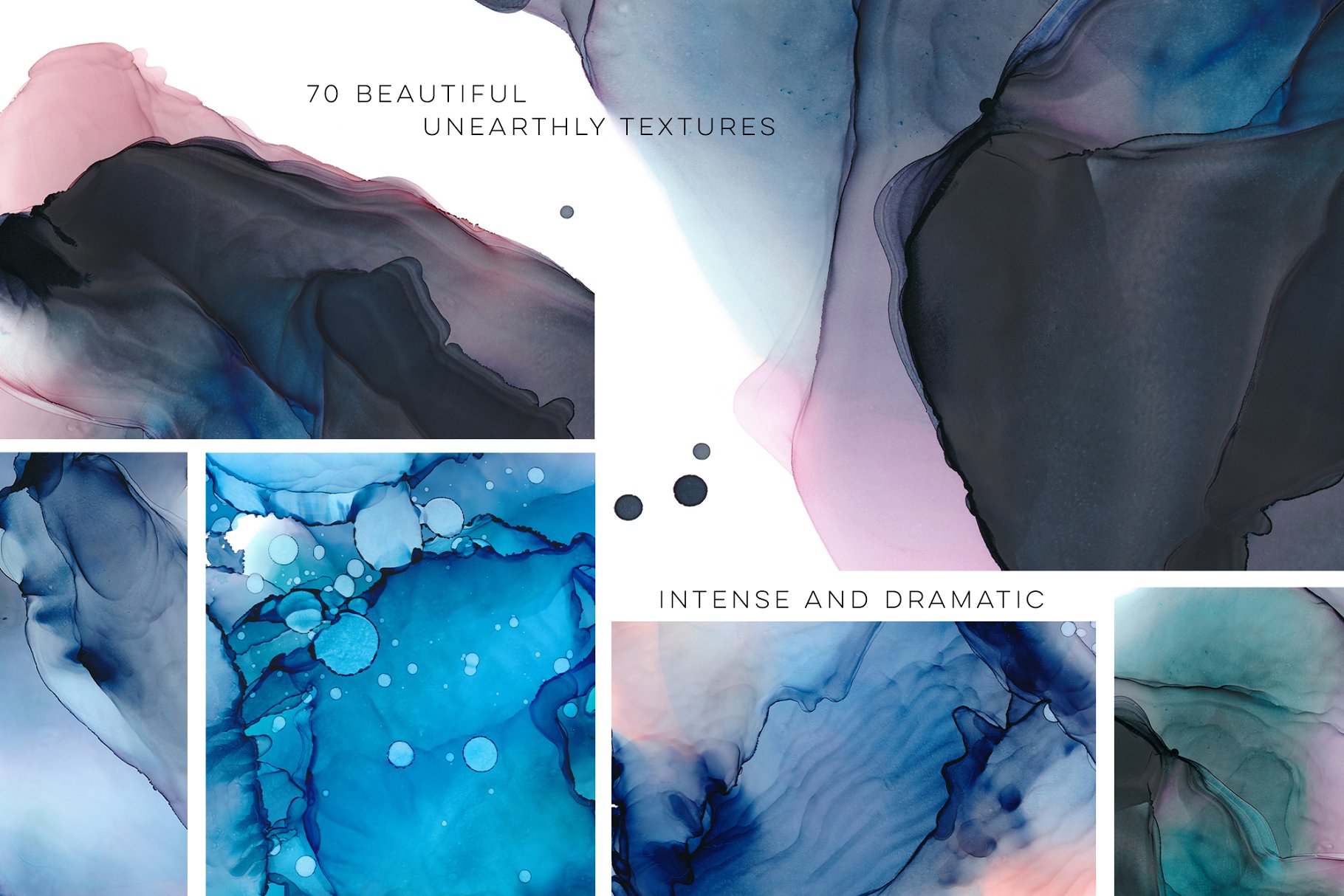如漂浮的云朵墨水纹理合集 Ethereal Ink Texture Collection插图(2)