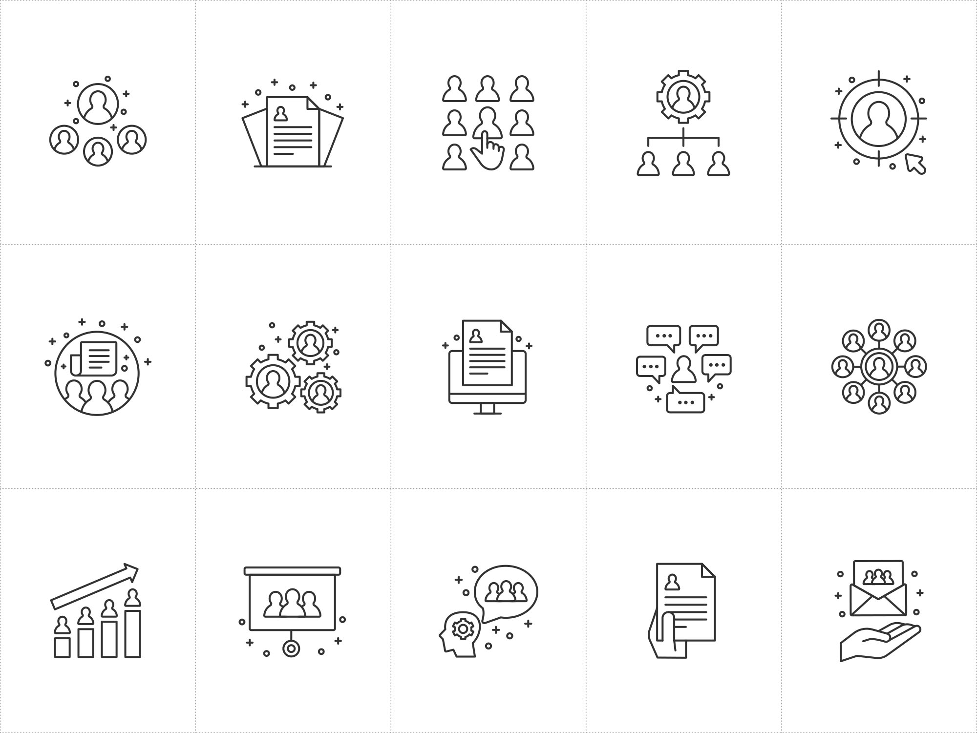人力资源主题矢量图标素材 Human Resources Icons插图