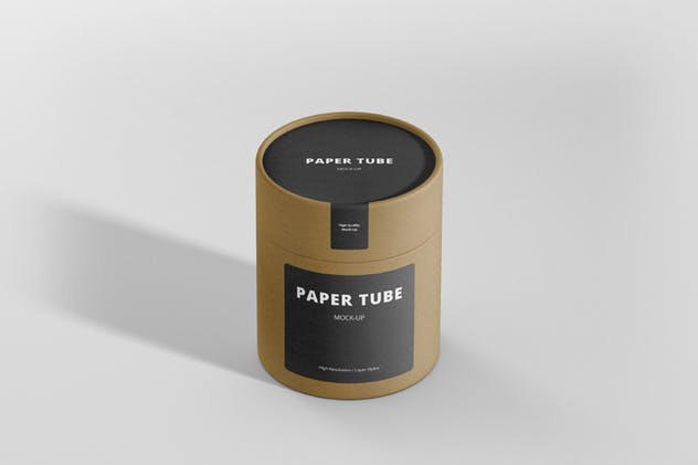 咖啡豆纸筒品牌包装样机模板 Paper Tube Packaging Mock-Up – Medium插图(5)