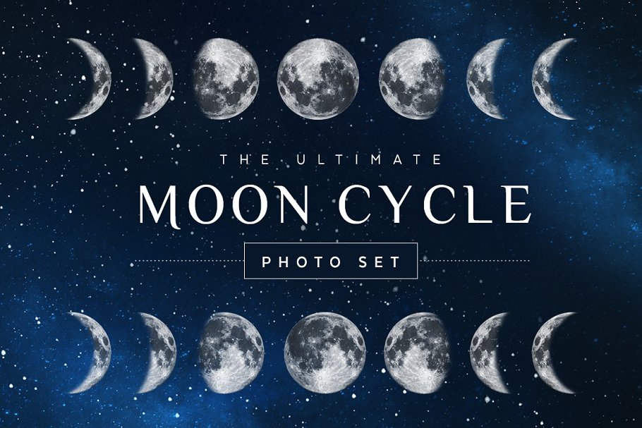 23张月亮月相变化高清照片素材 Moon Cycle Photo Set插图