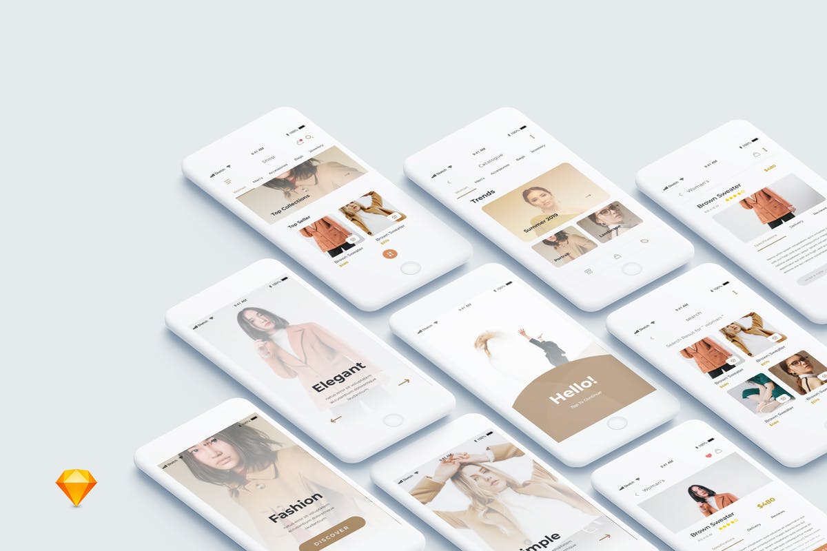 在线商店电子商务APP应用程序UI套件 One Shopping – Shop Mobile App Ui Kit插图