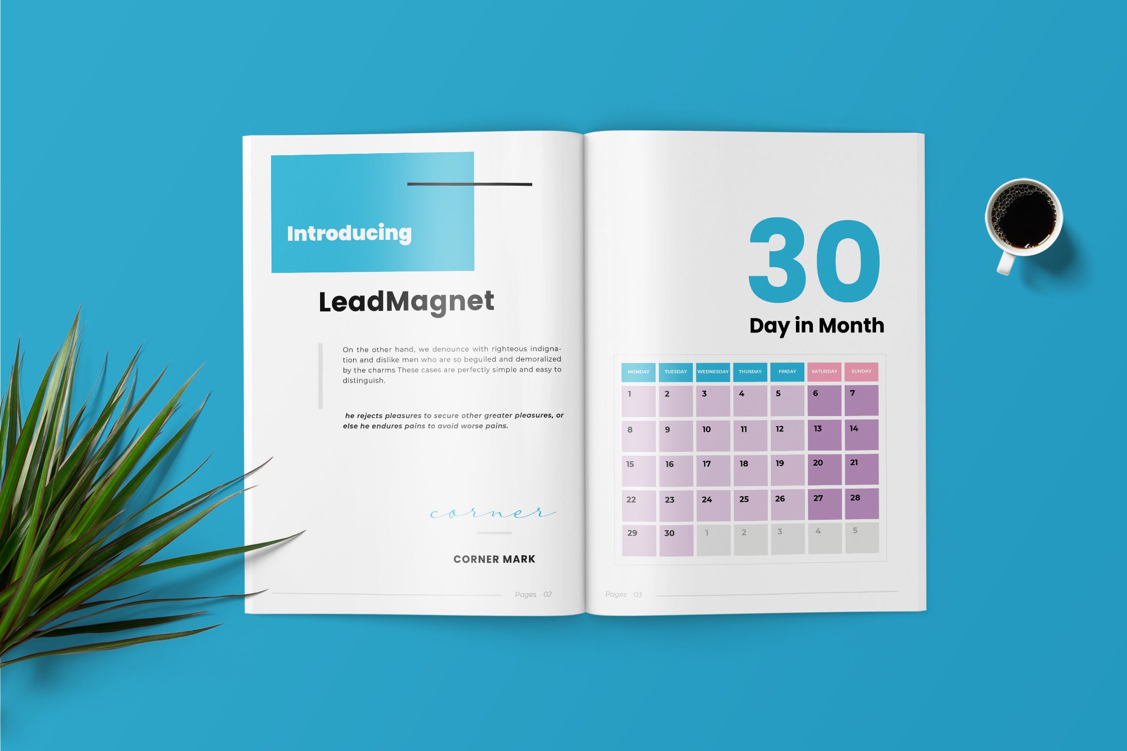 2020日程本每日计划本效率手册设计模板 Lead Magnet Workbook Template插图(2)