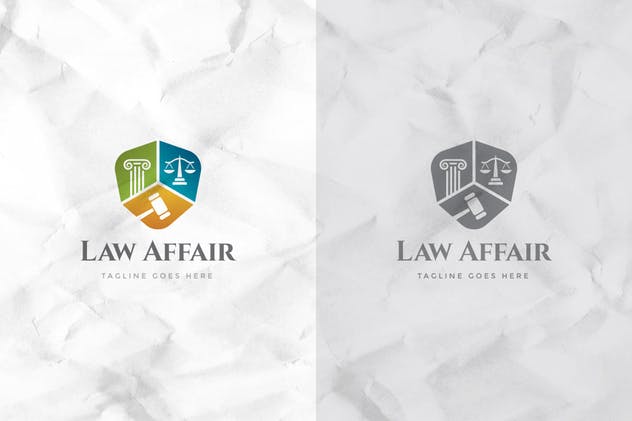 律师事务所法律顾问企业品牌Logo模板 Law Affair Logo Template插图(2)