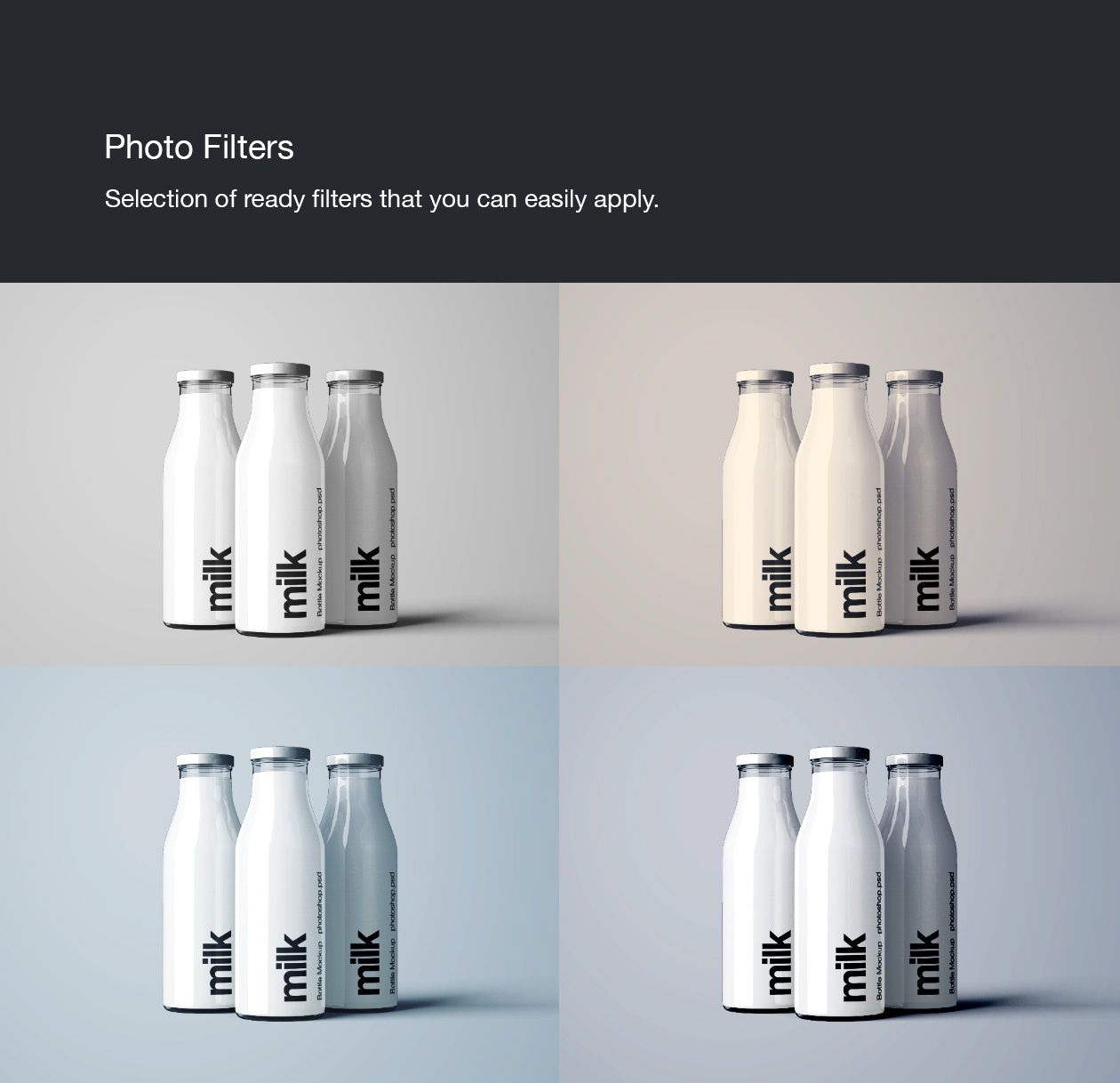牛奶盒&牛奶瓶外观设计PSD样机模板 Milk Bottle Mockup – PSD插图(9)