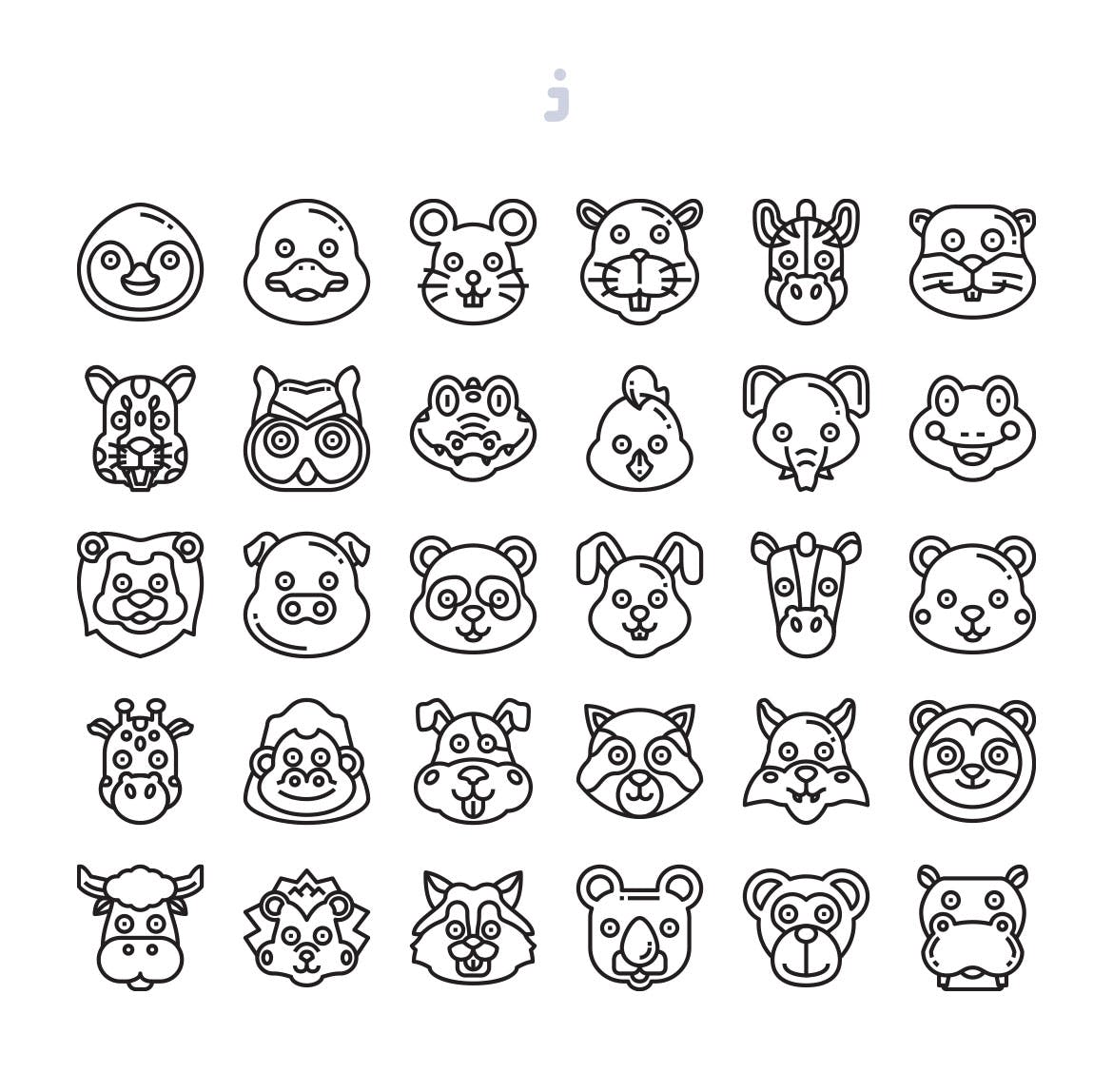 30枚动物手绘卡通头像彩色矢量图标 30 Animal Avatar Icons插图(2)