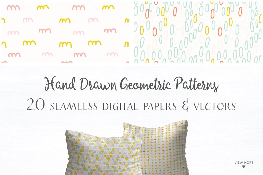 手绘几何图案背景素材 Hand Drawn Geometric Patterns插图(1)