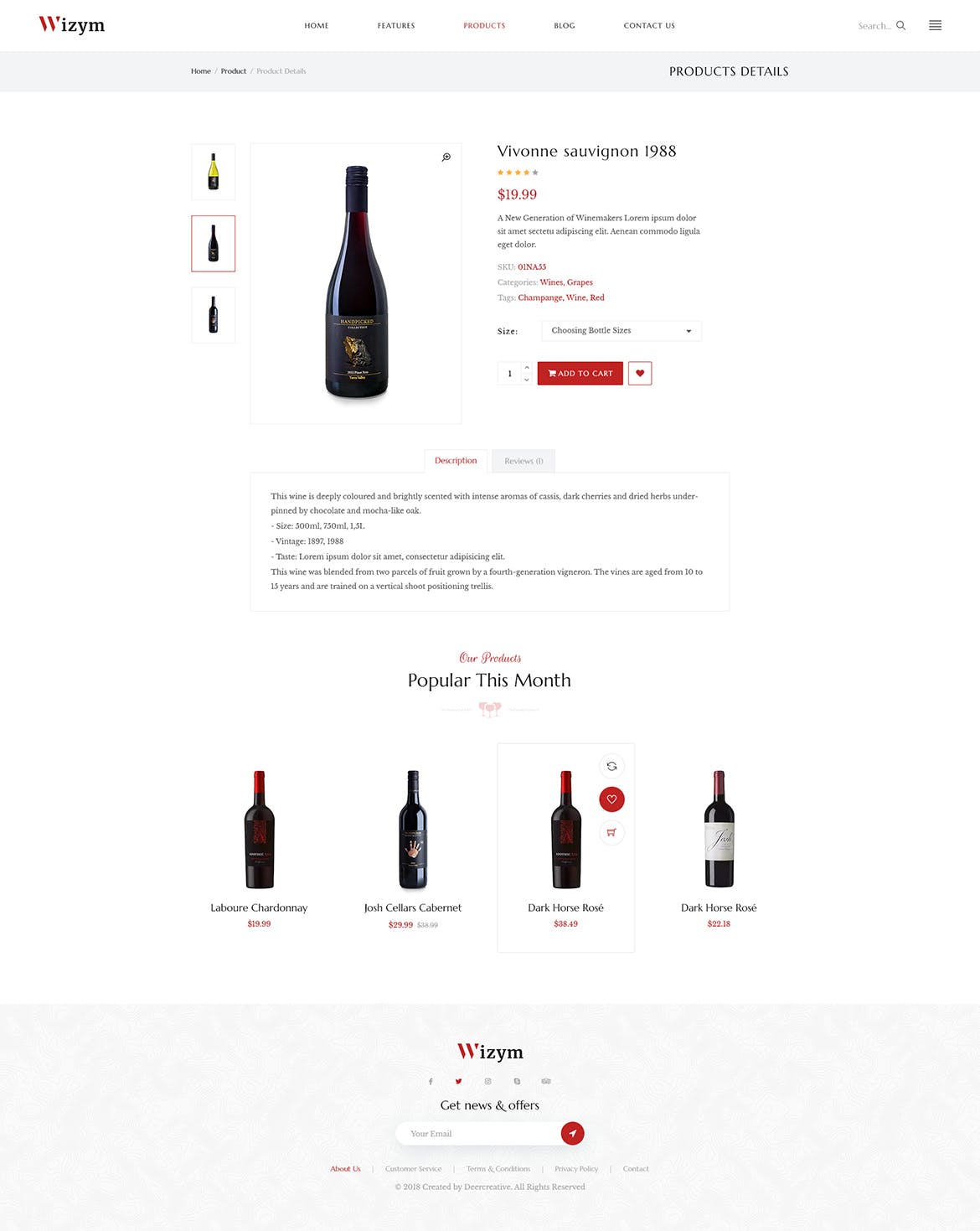 葡萄酒品牌网站设计PSD模板 Wizym | Wine & Winery PSD Template插图(7)