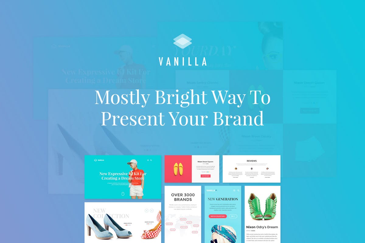 时尚潮牌网站设计UI界面 Vanilla UI Kit插图