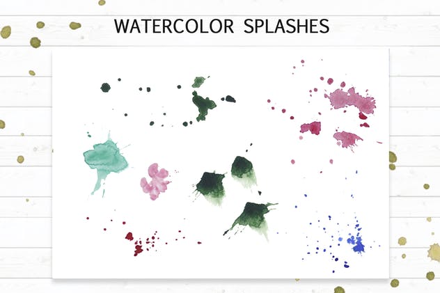 水彩肌理纹理＆水彩飞溅斑点设计素材 Watercolor textures&splashes插图(2)