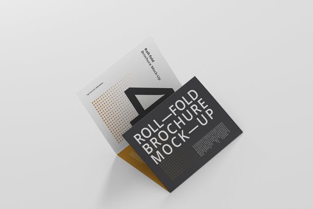 迷你折叠小手册样机模板 Roll Fold Brochure Mockup Din A4 A5 A6插图(3)