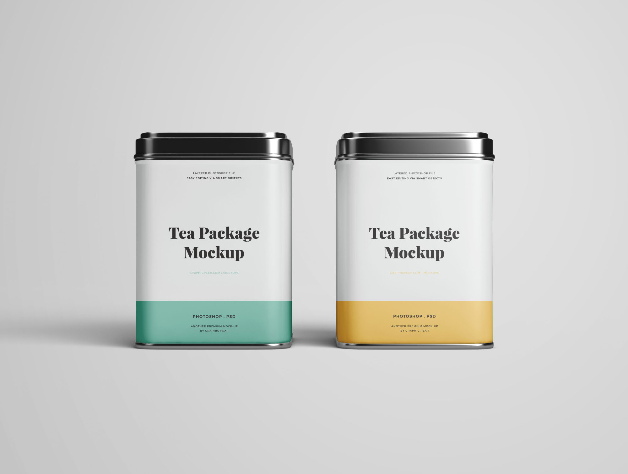 茶叶铁盒包装设计效果样机 Tea Package Mockup插图(4)