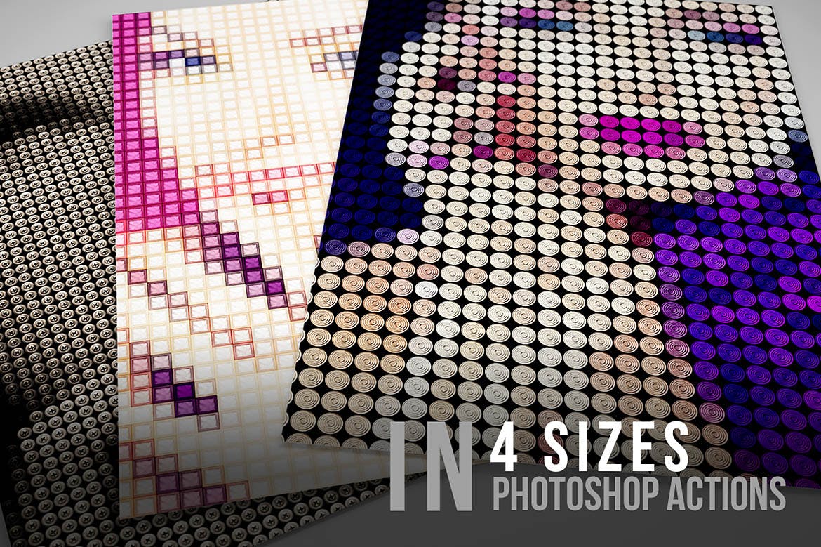 12个时尚个性几何马赛克图案ps动作 12 Geometric Photoshop Actions 02插图(2)