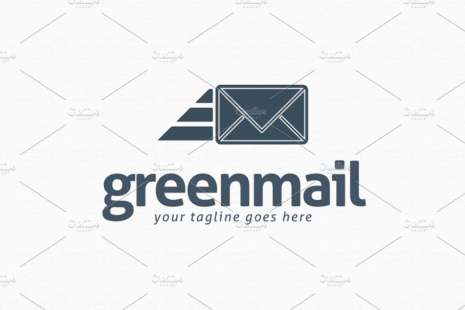 绿色电子邮件服务Logo模板 Green Mail Logo Template插图(3)